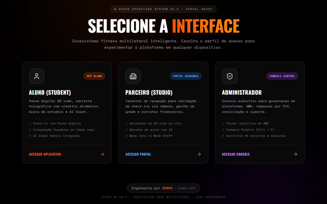 Mockup e identidade visual do projeto XPASS